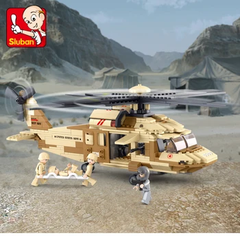 Sluban Строительный Блок Игрушки Morden Военный Вертолет UH-60L Black Hawk 439 шт. Кирпичи B0509 Армейский Грузовик Подходят для ведущих брендов