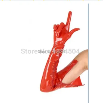 2017 Новый дизайн, Сексуальный костюм, Модные женские туфли, Длинные Латексные перчатки на молнии с пятью пальцами XS-XXL, бесплатная доставка