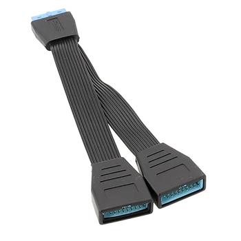 USB 19Pin/20Pin Кабель-разветвитель для материнской платы, кабель расширения USB3.0, 19Pin, 1-2 разветвителя, 15 см