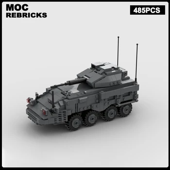 Вторая мировая война, военный бронированный автомобиль США M126 MOC, строительный блок, модель боевого танка, детские кирпичные игрушки, Рождественские подарки