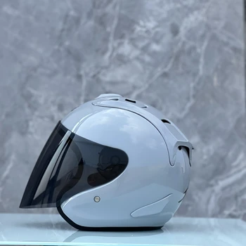 Мужской и Женский Мотоциклетный шлем с открытым лицом, Новое поступление Ram4, Жемчужно-серый полушлемник, Летний гоночный шлем Casco Casque