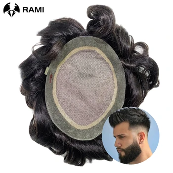 Мужской парик на шелковой основе, дышащая кожа вокруг парика, прочные мужские парики из 100% человеческих волос, системный блок, мужской протез из натуральных волос