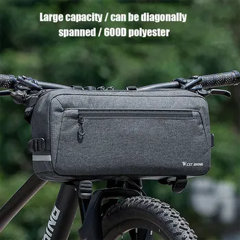 Сумка на руль велосипеда Большой емкости 6.2 л, материал 600D Полиэстер, многослойный Дизайн, сумка для хранения велосипеда, может использоваться как сумка через плечо